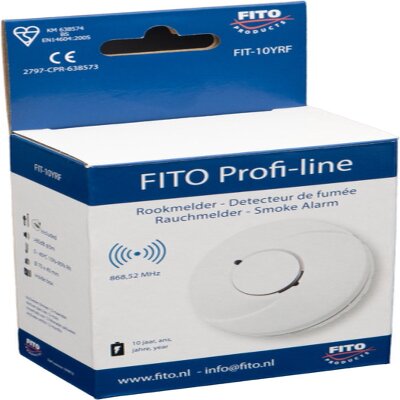 Fito FIT- 10YRF draadloos Koppelbare rookmelder (10 jaar Batterij)
